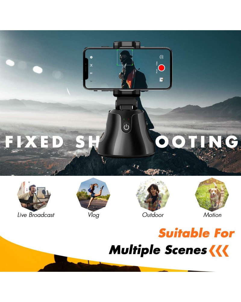 Black 360° Object Tracking Holder Smart Shooting Camera Phone Holder